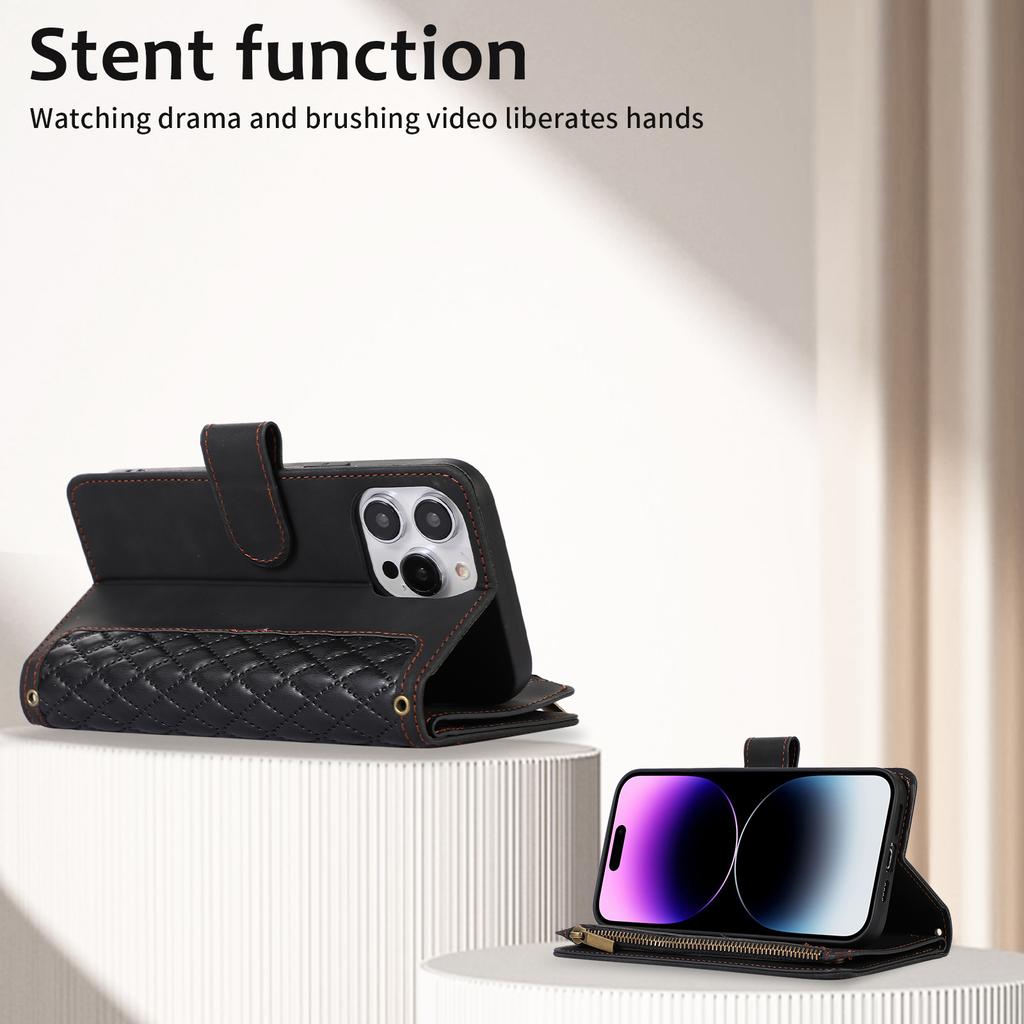 Роскошный кожаный чехол-кошелек на 9 карт с откидной молнией для iPhone 15 14 Plus 13 12 11 Pro Max XS Max 8P 7P для Samsung S23 S22 S21 Ultra Plus A13 A14 A54 A53