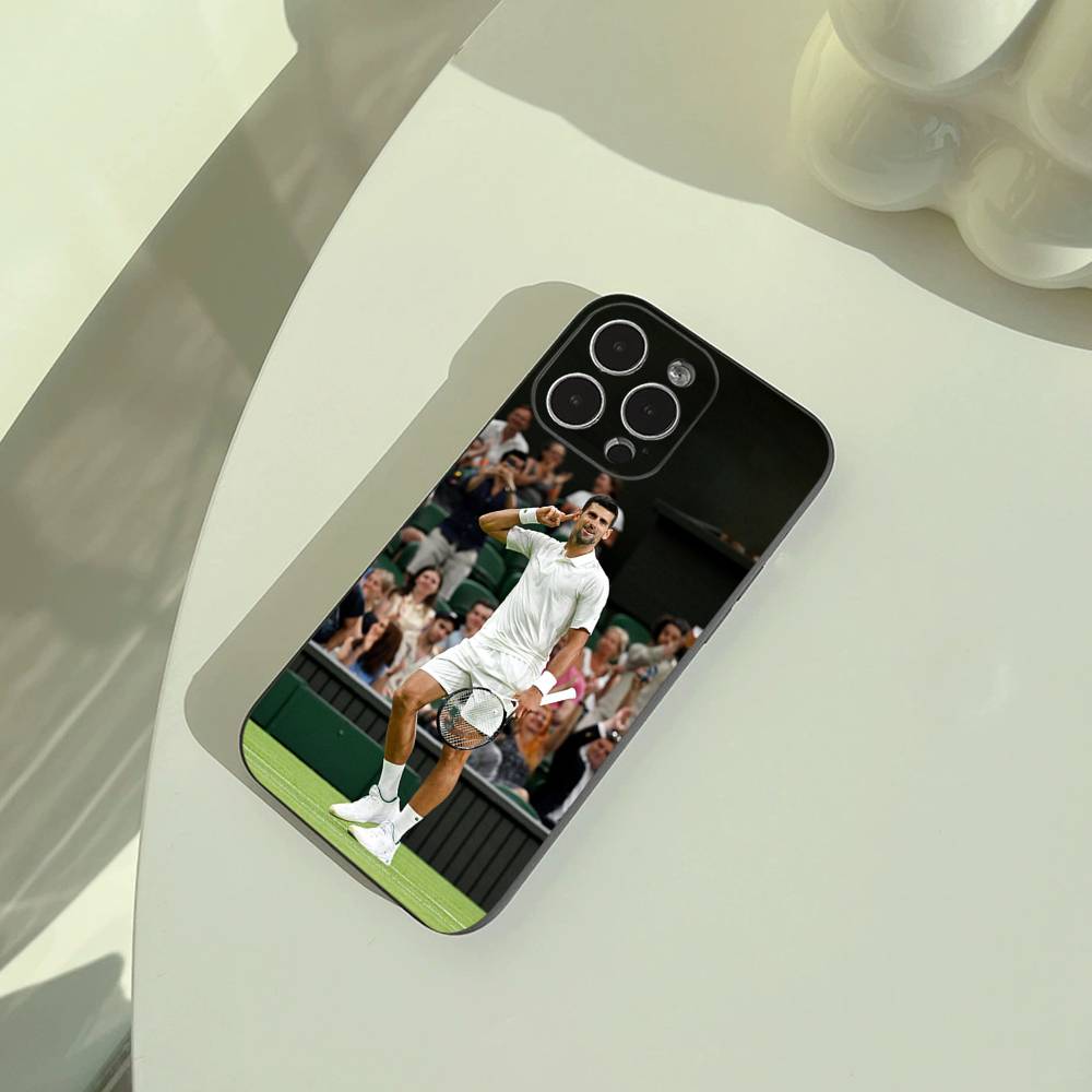 Чехол для телефона с изображением Новака Джоковича-Теннис Для iPhone 17,16,15,14,13,12,11 Pro Max,16/15/14Plus,XS Мягкий Черный Чехол