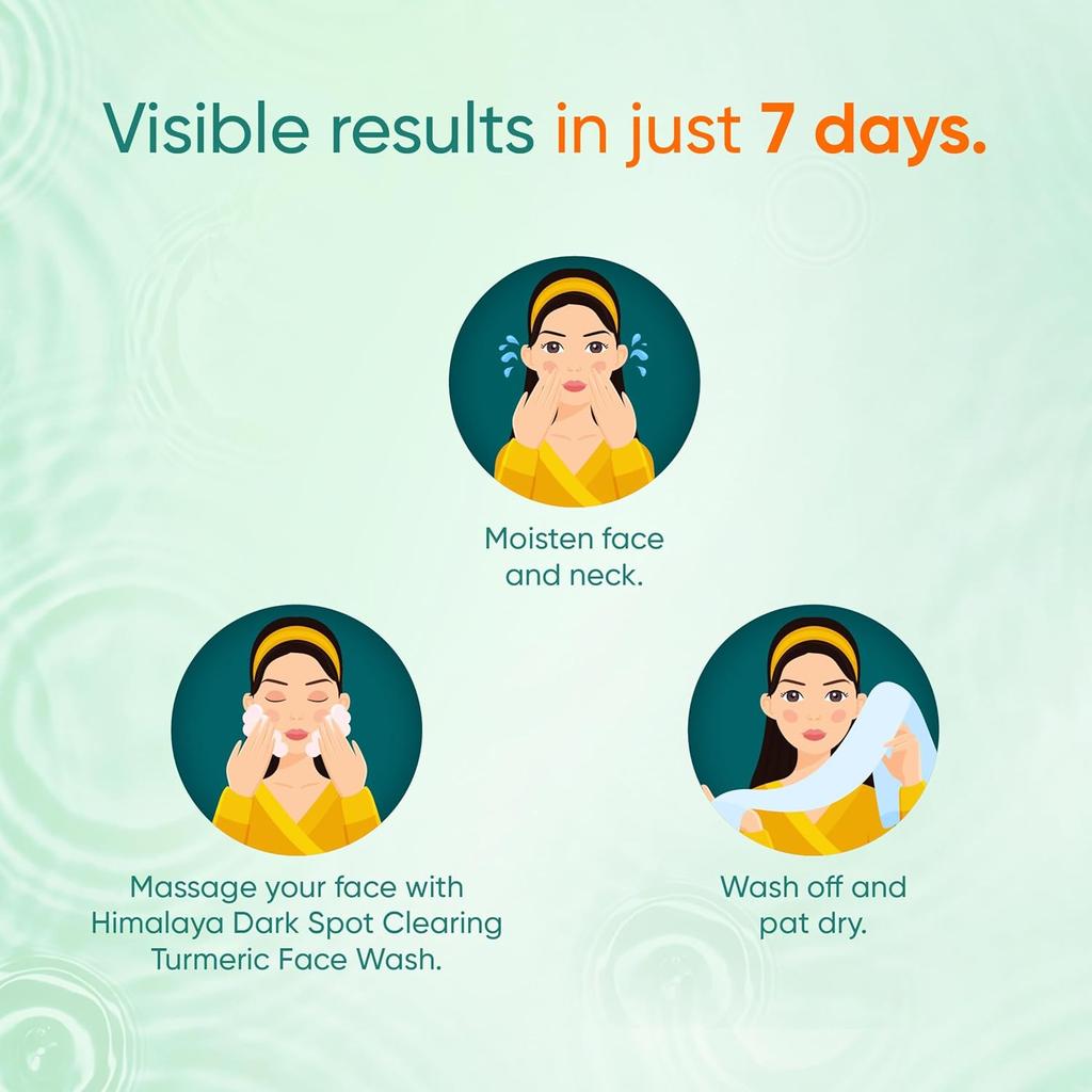Himalaya Dark Spot Clearing Turmeric Face Wash 50ml Reduce Dark Spots and Blemishes Naturally