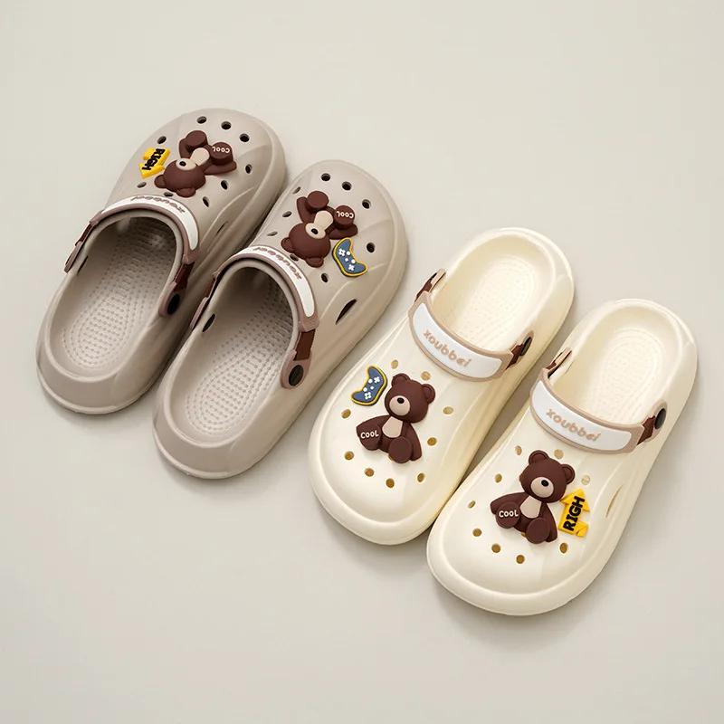 Ladies Cave Shoes Summer Anti-slip Couple Eva Sandals Boys Beach Wooden Shoes Home Slippers Outdoor Sandals Ladies Slippers