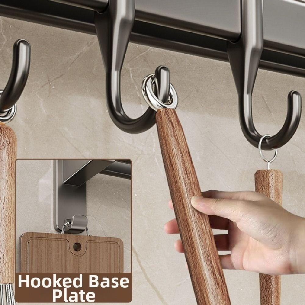 Double Pole Kitchen Organizer Hook Wall Mounted Spatula Storage Rack  Tool Organization