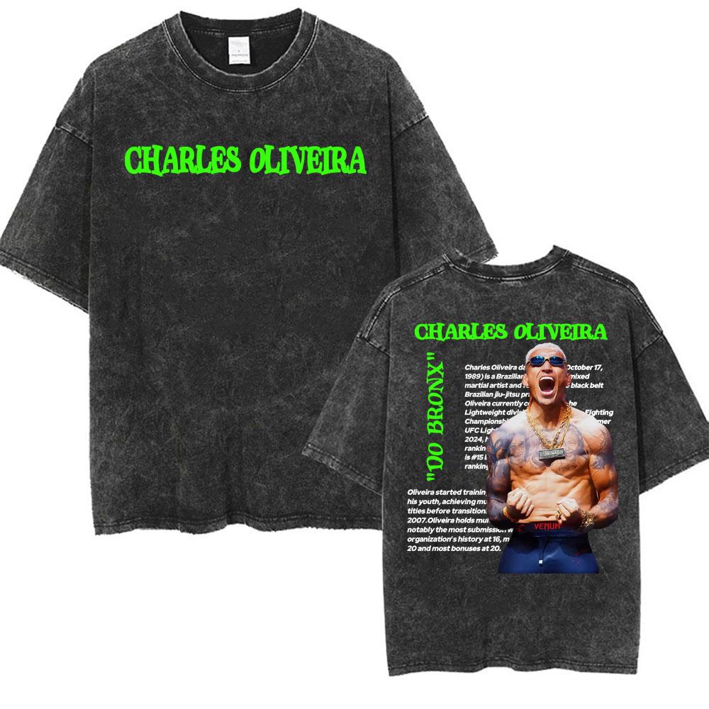 Ограниченная серия Графические футболки Charles Oliveira Do Bronx Мужская одежда Мода Готика Крутая футболка Винтажная стиранная футболка с коротким рукавом
