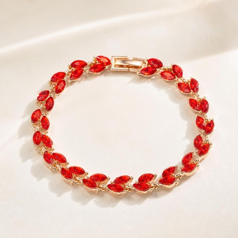 Colored Zircon Chain Bracelet Light Luxury Hand Jewelry Unique Women Bracelet Daily Wear