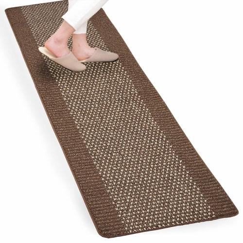 Oka (OKA) Yutosei Easy-to-Wash Kitchen Mat, Approx. 60cm x 240cm, Brown (Washable, Lightweight, Non-Slip, Cushioned)