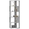VidaXL Corner Bookcase with 5 Shelves Concrete Grey Engineered Wood, Corner Bookshelf, Corner Display Cabinet, Cabinet 852585