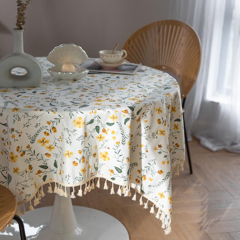 Liusu Cotton Linen Table Cloth Japanese Printed Cover Cloth Korean Floral Rectangular Tablecloth