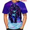 Мужская футболка из серии Animal Tiger, летняя футболка с коротким рукавом, футболки с 3D принтом, мужские футболки, повседневная одежда