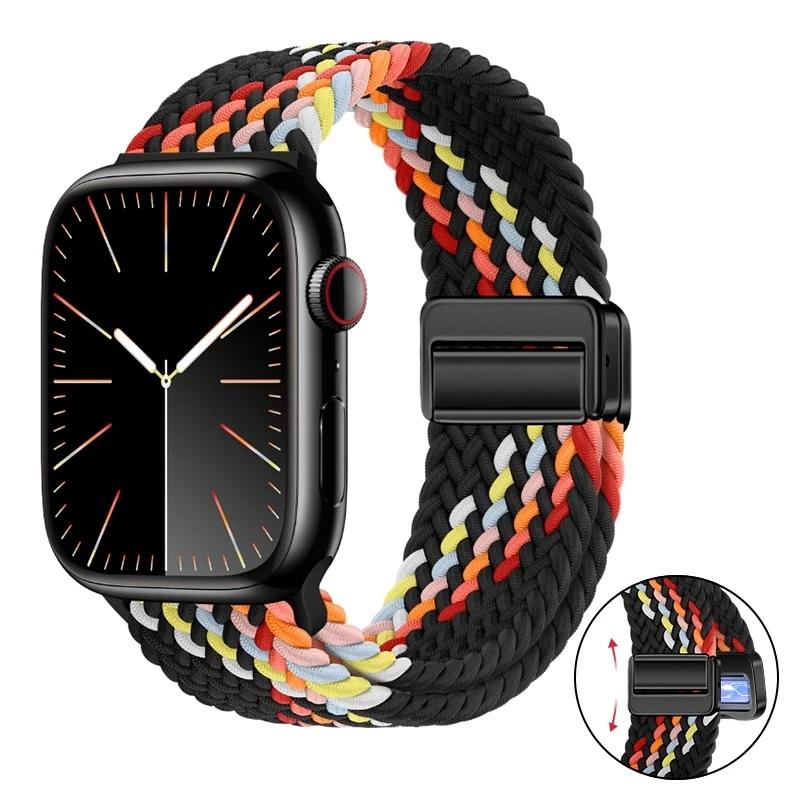 Нейлоновый браслет для Apple Watch ремешок 10 9 8 7 46мм 42мм 45мм 41мм Ultra 2 49мм Ремешок для iWatch Серии 6 5 4 3 SE 44мм 40мм Ремешок