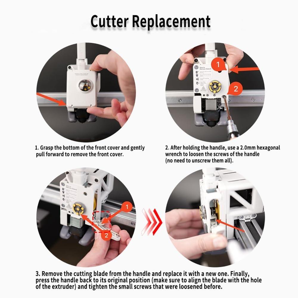9PCS Scraper Design Filament Cutter Tool Head Cutter for Bambu Lab X1 P1S P1P A1 For 3D Printers