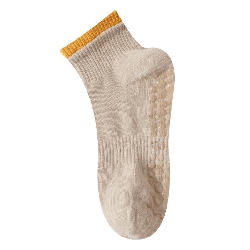Women's Floor Socks Contrast Color Yoga Socks Cotton Sports Dance Professional Non-slip Silicone Socks