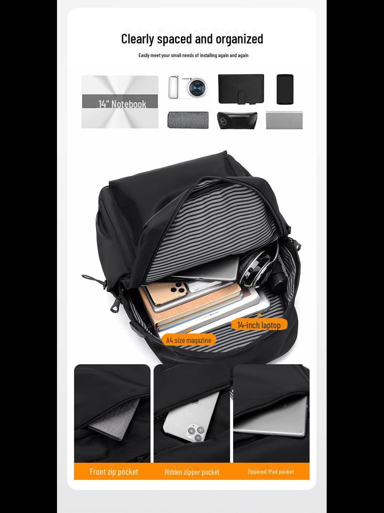 Men's Korean Style Double Back Laptop Backpack - Trendy Student Travel Bag