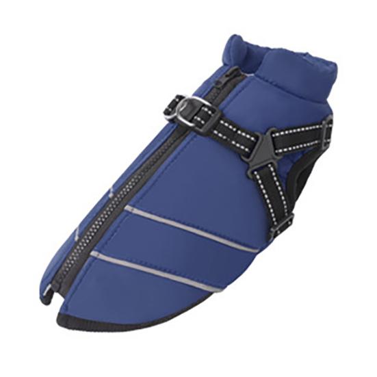 Dog Winter Coat with Zipper Padded Waterproof Jacket Harness Thickened Windproof Snow Jacket for Small Medium Large Dogs