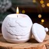 3D Банка для свечи в виде Санта-Клауса Силиконовая форма DIY с крышкой Коробка для хранения Формы для литья Гипс Смола Изготовление поделок Рождественское украшение