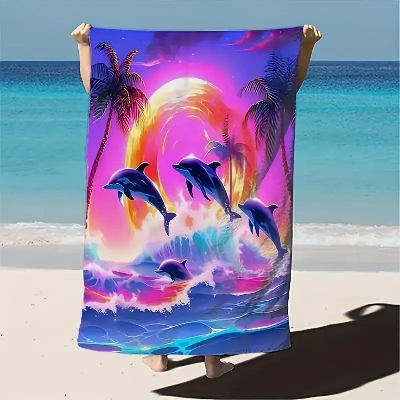 Beach Towel Quick-Drying Absorbent Beach Towel Microfiber Digital Printing Bath Towel Adult Plus