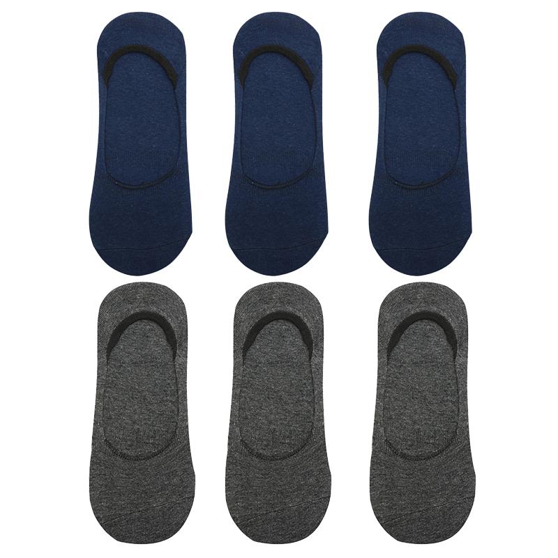 6 пар мужских летних тонких носков больших размеров, хлопковые невидимые силиконовые носки, антибактериальные слипоны
