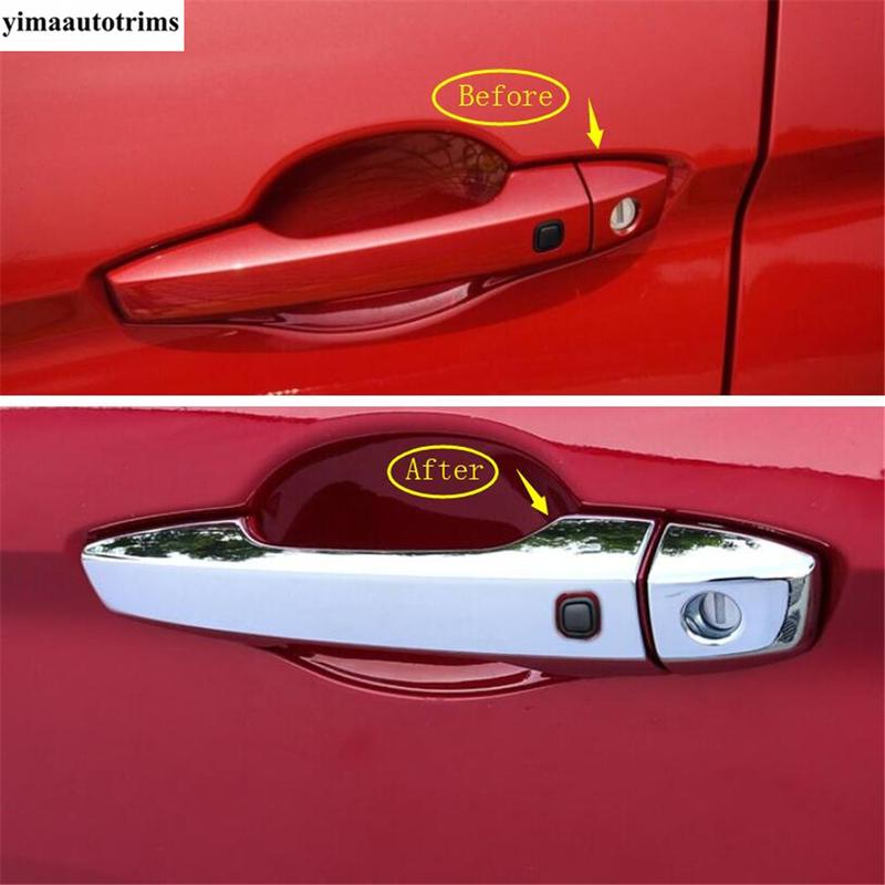 Car Side Door Handle Decoration Protection Cover Trim For Mitsubishi Outlander - 2025 ABS Chrome / Carbon Fiber Accessories