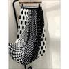 Summer Polka Dot Pleated French Style A-line Skirt for Women