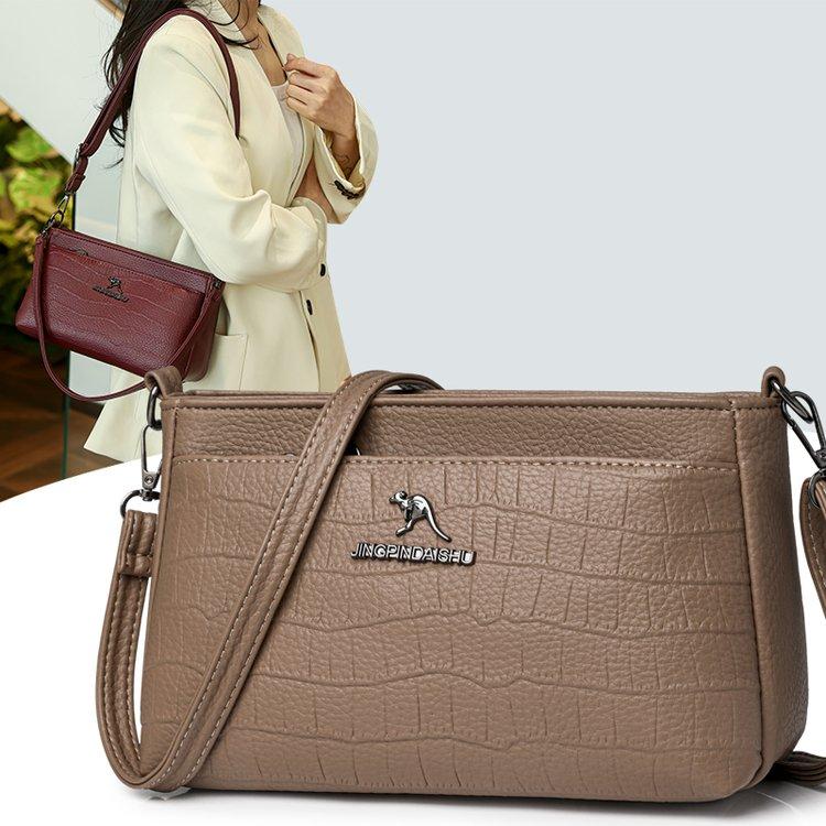 Маленькая квадратная сумка с крокодиловым узором 2024 года, летняя новая модная повседневная сумка-мессенджер, простая женская сумка через плечо, женская сумка для внешней торговли