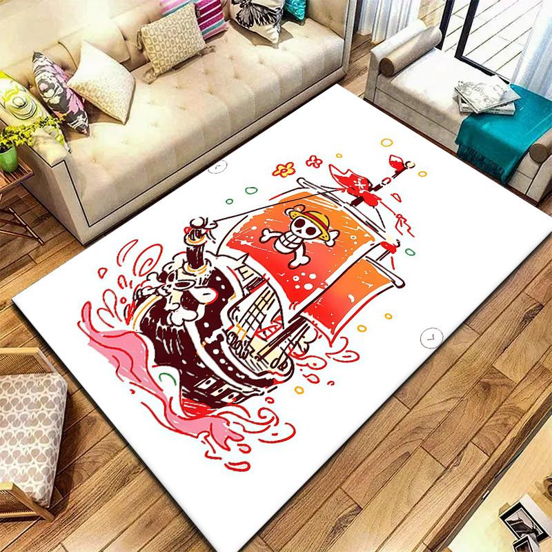 One Piece Jolly Roger Logo Carpet Rug For Living Room Bedroom Home Sofa Decoration,kids Play Nonslip Floor Mat