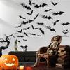 Halloween Bats Decorations Outdoor Indoor 3D Bat Stickers Horror Gothic Theme Paint-Safe Adhesive Waterproof Decals