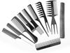 Hairbrush Hair Care Cut Comb Professional Comb Set Scalp Massage Popular Shiny Hair Comb Beautiful Hair Care 10 Plastic Black Black Comb Unisex [MD]