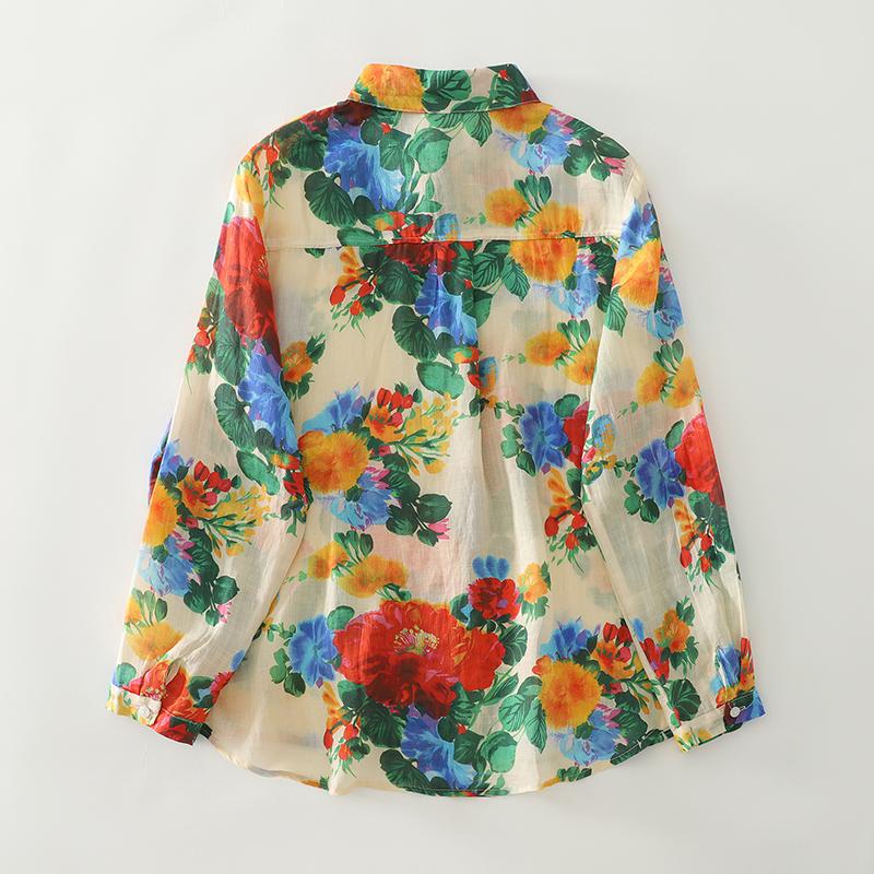 DIMANAF Женские хлопковые топы больших размеров, рубашки, футболки, повседневная свободная блузка, 2025, новая осенняя, с принтом, с длинным рукавом