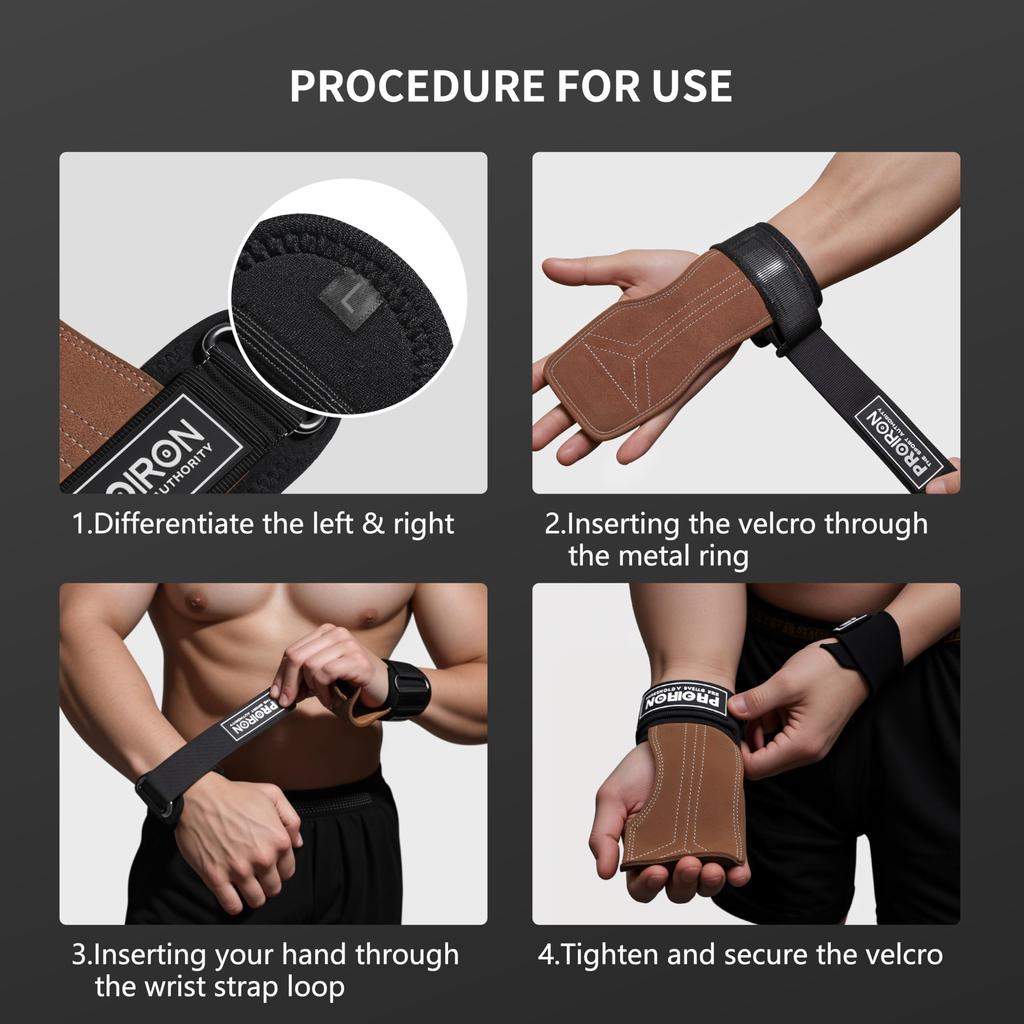 PROIRON Перчатки-поддержки для запястий Power Grip, тренировочное снаряжение, 2 шт., унисекс, L