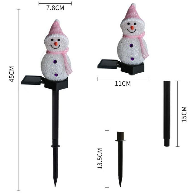 Solar Garden Lights Christmas Decoration Snowman Waterproof Solar Streetlight for Outdoor Ground Plug Light Lawn Landscape Light