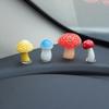 4 pieces of colorful mushroom car dashboard decoration, resin craft miniature fairy garden decoration, cute car interior accesso