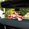 Adorable Santa Claus Car Ornament Set PVC Christmas Decorations for Vehicle Interior Perfect Holiday Gift Christmas Car Decorations