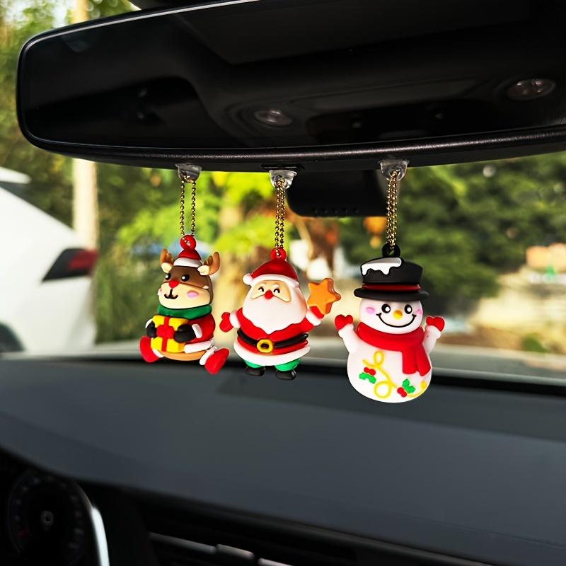 Adorable Santa Claus Car Ornament Set PVC Christmas Decorations for Vehicle Interior Perfect Holiday Gift Christmas Car Decorations
