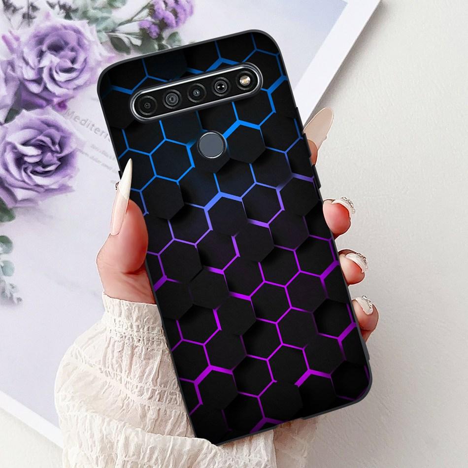 Для LG K41S K51S 2020 Элегантный Чехол для Телефона с Цветочным Котом, Для LG K41S K51S LM-K410 LM-K510 Черный Силиконовый Мягкий Чехол