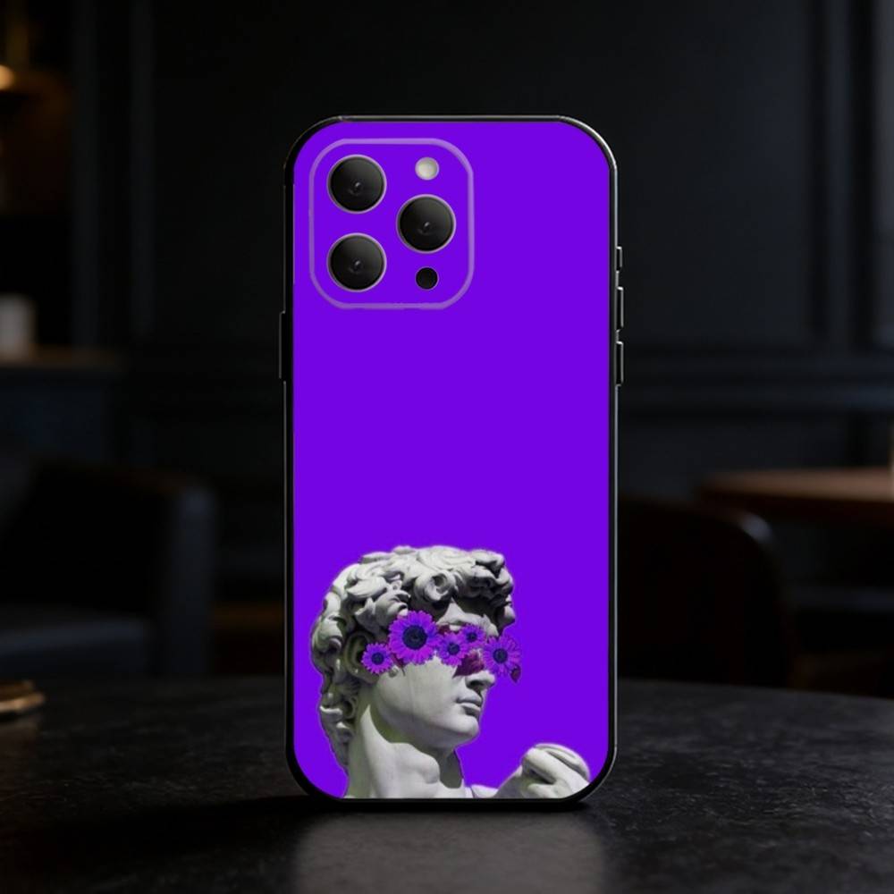Art Aesthetic David Eyes Phone Case For iPhone 17,16,15,14,13,12,11 Plus,Pro,Max,Mini Silicone black Soft Cover