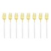 8 шт. посуда, набор вилок из золотой нержавеющей стали, вилка для фруктового торта, вилка с короткой ручкой для отеля, вечеринки, кухонная посуда, аксессуары