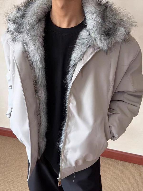 Стеганая хлопковая куртка American Wolf King с меховым воротником - Зимняя коллекция 2025