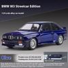 2025 1:24 BMW M3 1988 Street Car Diecast Alloy Metal Model Car 3 Gears Pull Back Steering Collection Hobby Decoration Ornaments Boys Children Gift Toy