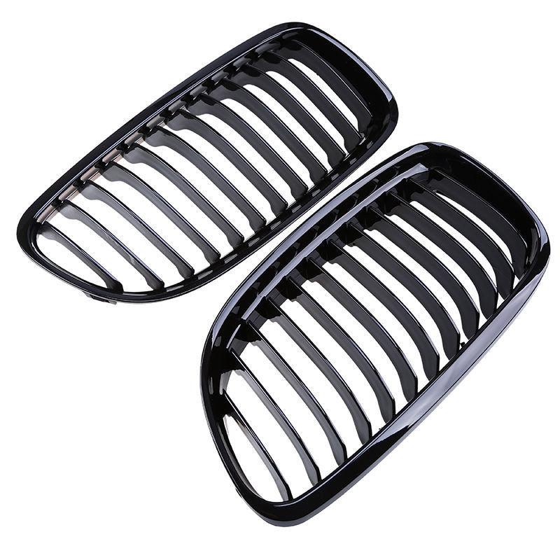 Рифмированная передняя решетка для почек, бампер, одинарная и двойная решетка, подходит для автомобиля BMW 3 серии E90 E91 2009-2012 LCI