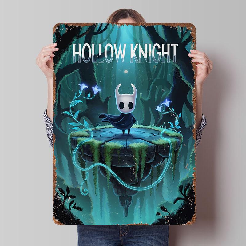 Игровой плакат из жести Hollow Knight Индивидуальное настенное искусство Винтажные ретро металлические знаки для декора спальни Комната Wand Deko Мужская берлога