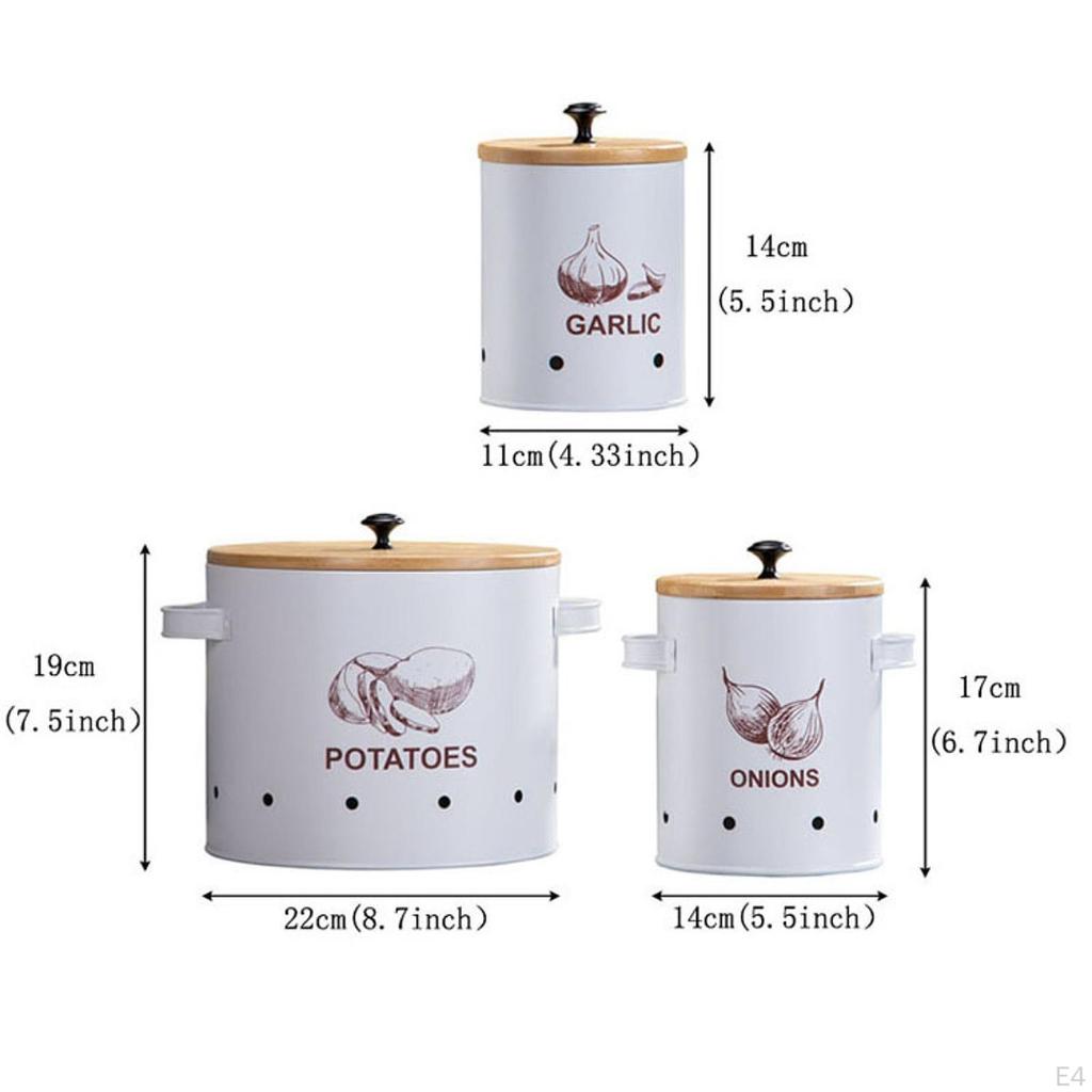 3 штуки Кухонные контейнеры для хранения чеснока, картофеля, лука, овощные банки с вентиляционными отверстиями