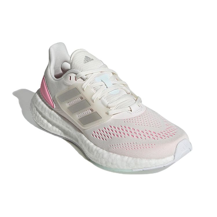 Adidas Pureboost 22 Lace-Up Low-Top Running Shoes Women Sneakers Pink White HQ1457