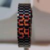 LED Digital Metal Watch Lava Style Iron Black Bracelet Inspired Watches