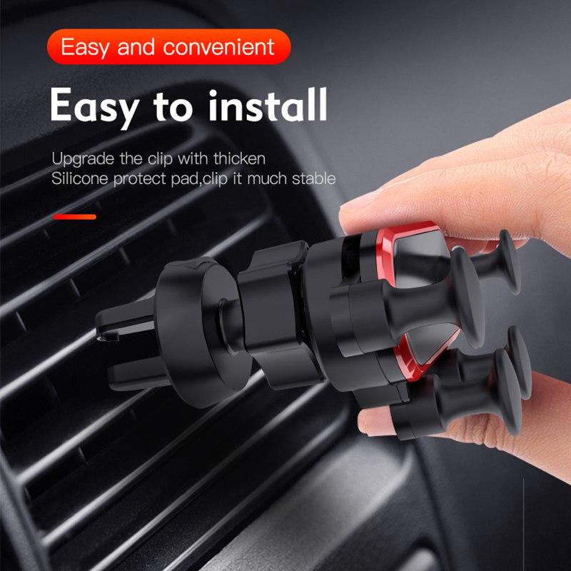 Гравитационный автомобильный держатель для телефона в автомобиле, крепление на вентиляционное отверстие, без магнитного держателя мобильного телефона, GPS-подставка для iPhone 12 11 Pro 8 Samsung
