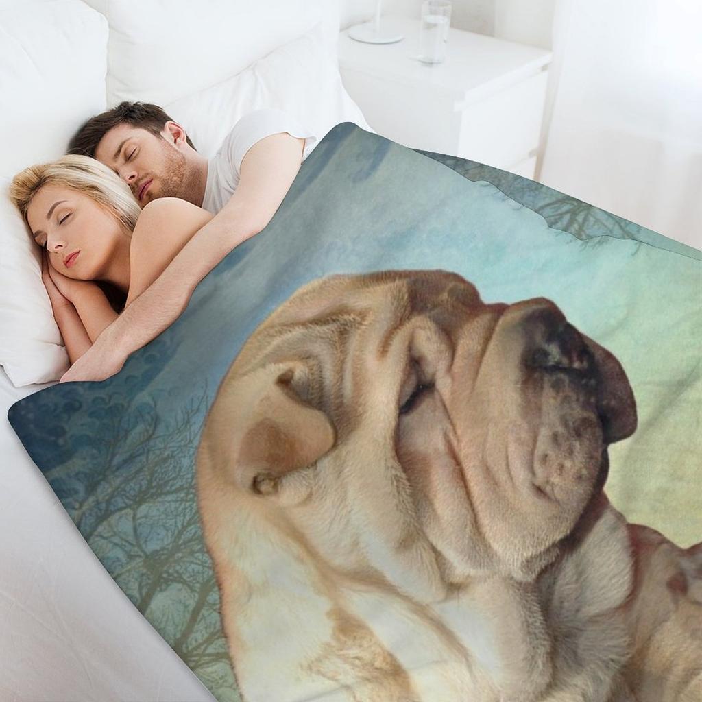 Shar Pei Puppy Throw Blanket Thermals For Travel Moving decorative Sofa Throw Blankets