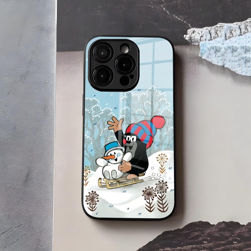 Классический Чехол для Телефона Кртек А Калоткы Для IPhone 17 Air 16 E Pro Max 15 14 13 Mini 12 Pro 11 Max Plus Черная Стеклянная Крышка
