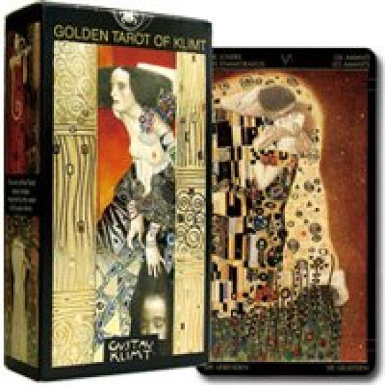 Гадание на картах Таро 78 предметов Золотое Таро Климта на японском языке с буклетом "Карманное руководство"