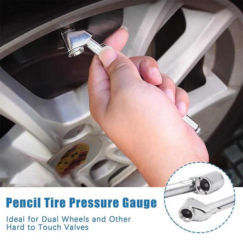 Сверхпрочный манометр карандашного типа для измерения давления в шинах, автомобильный, грузовой, мотоциклетный, ручка-тестер, 10-120 фунтов на квадратный дюйм, инструменты для измерения давления воздуха в аварийных ситуациях