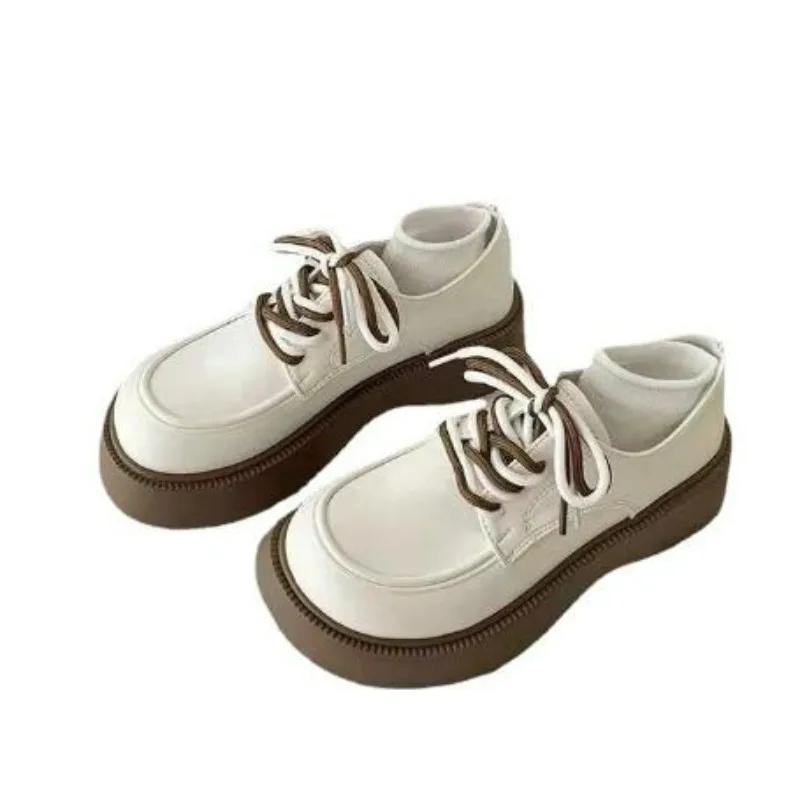 Мода 2024 года, новинка, горячая распродажа, модные повседневные туфли Мэри Джейн в стиле ретро, удобные, со шнуровкой и мягкой подошвой, из кожи для женщин, Zapatillas Mujer