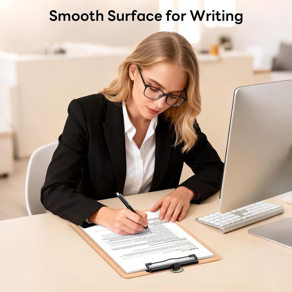 Набор из 2 деревянных планшетов с держателем для ручки, размер Letter 9 x 12,5'' для класса, студентов, детей, твердый планшет 8,5 x 11'' с низкопрофильным черным зажимом