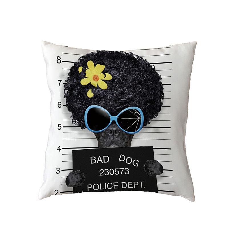 Чехлы на подушки с изображением плохих собак, французский бульдог, мопс, пудель, наволочка 45*45 см, полиэстер, наволочка из персиковой кожи, украшение для домашнего дивана, стула