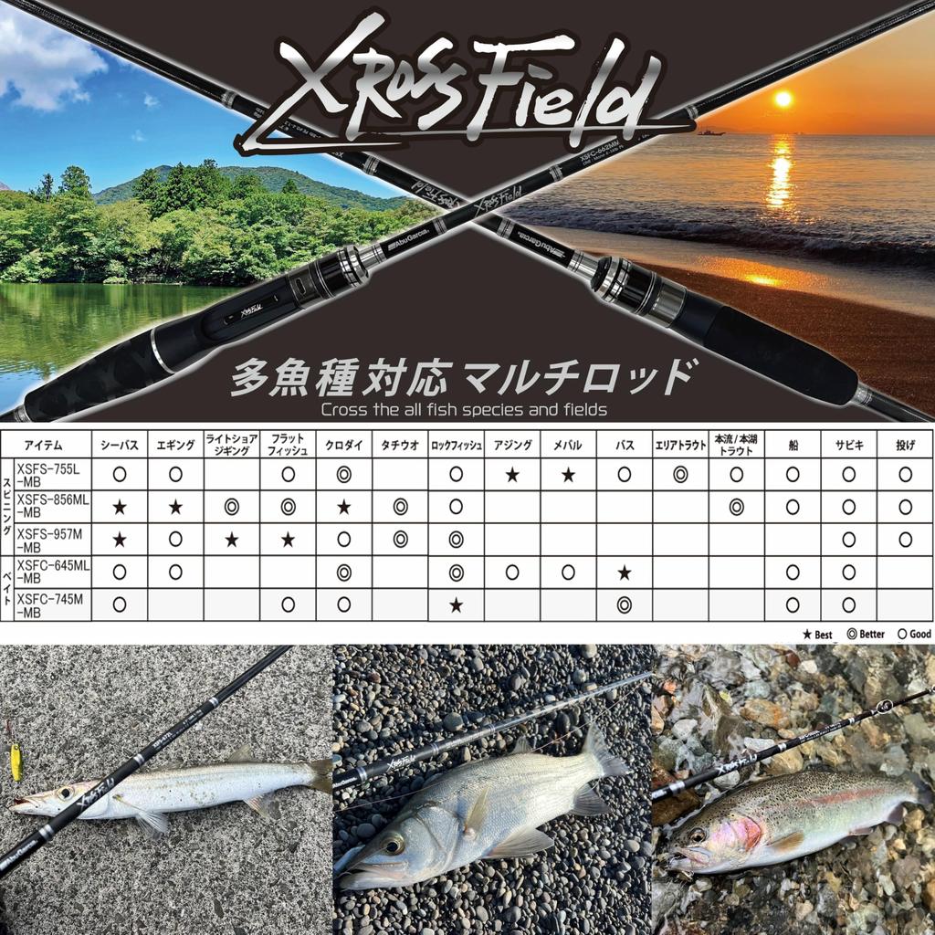 Abu Garcia Удилище XrossField XSFS-755L-MB, мобильное, многосоставное